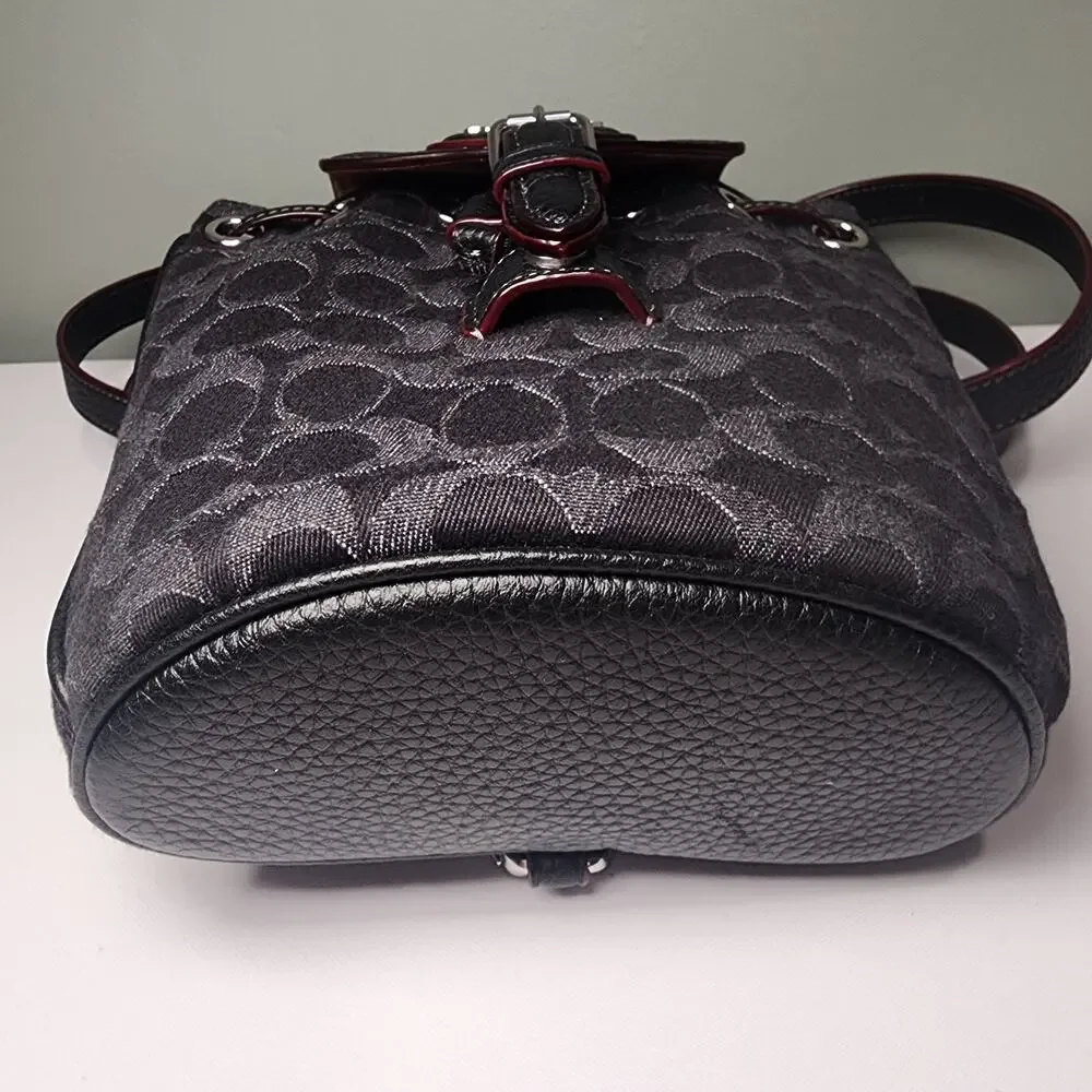 NWT Coach CP106 Amelia Convertible Backpack In Signature Denim Black